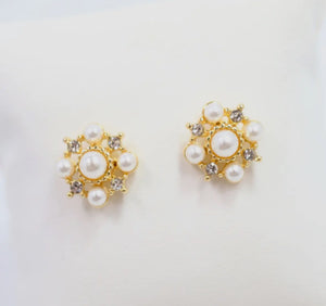Banks Pearl and Gold Stud Earrings