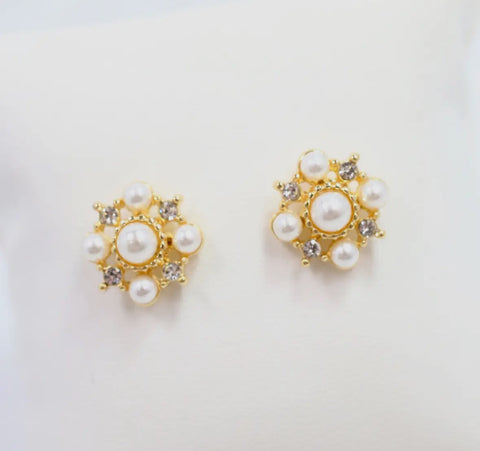Banks Pearl and Gold Stud Earrings