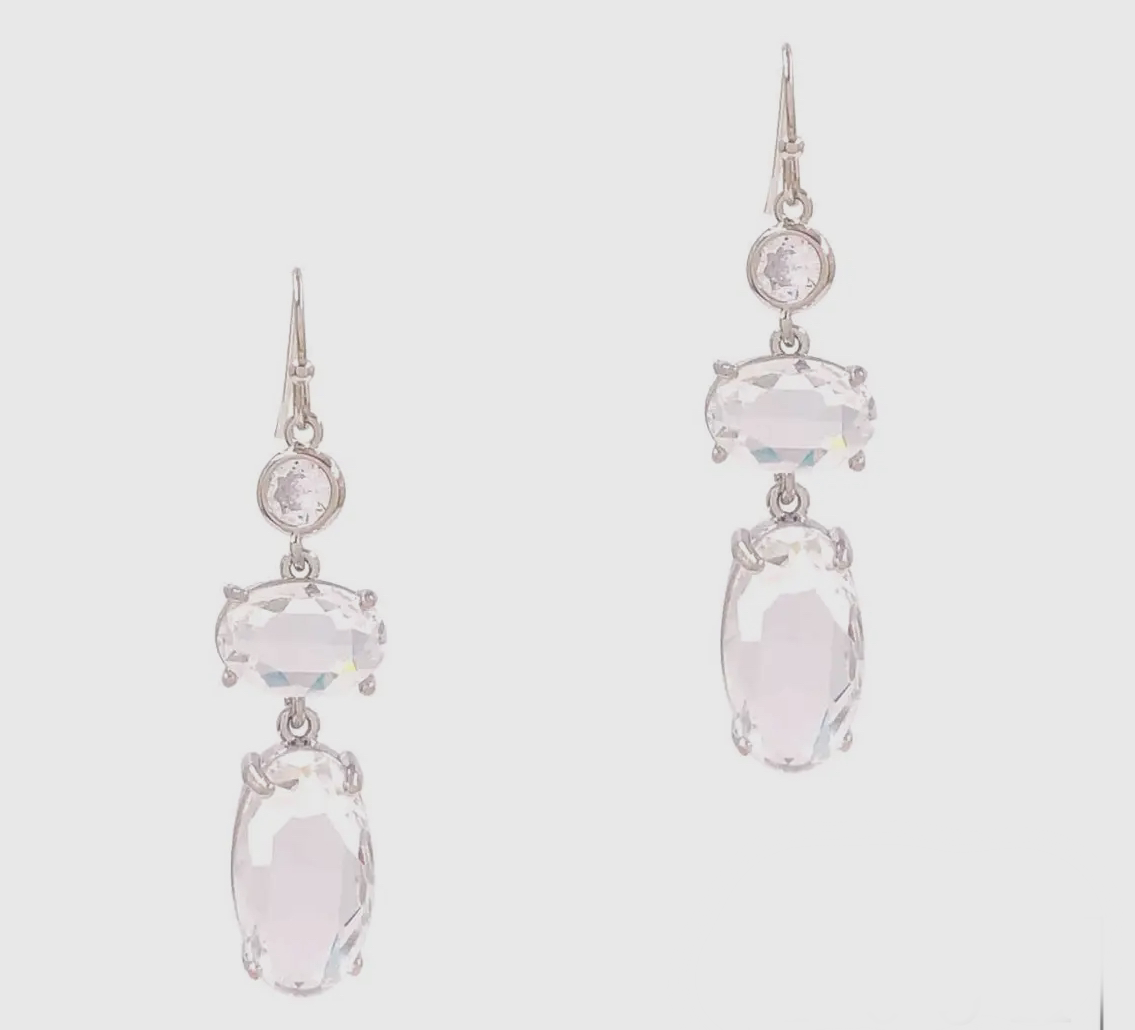 Clear Rhonestone Dangle Earrings