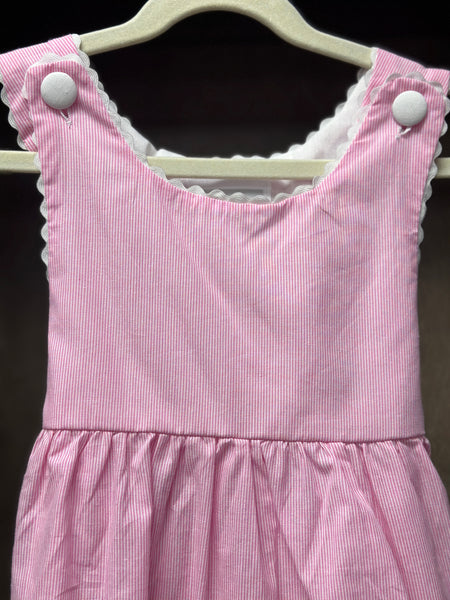 Girl's Pink Pinstripe Summer Dress