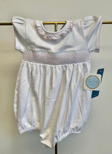 White Bubble with Pink Smocking