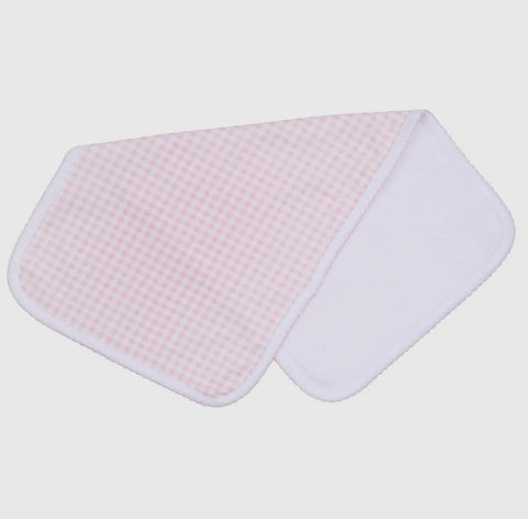 Girls Pink Gingham Burp Cloth