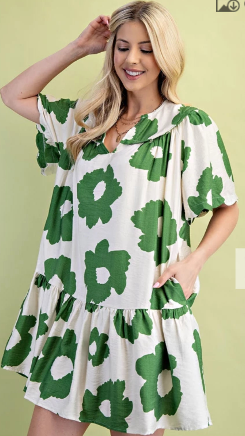 Green Grace Garden Mini Dress
