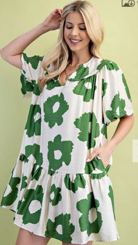 Green Grace Garden Mini Dress