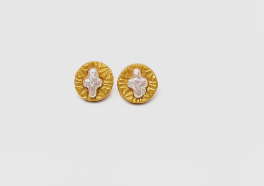 Mother of Pearl Gold Studs