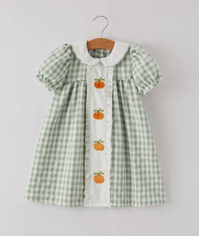 Green Plaid Pumpkin Dress