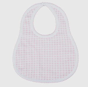 Baby Pink Blue Gingham Bib