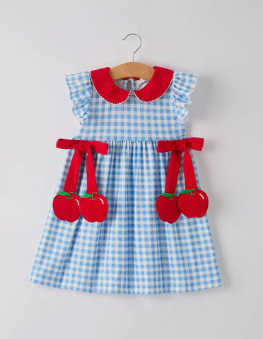 Blue Gingham Apple Dress
