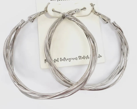 Cage Wite Hoop Earrings (gold or silver)