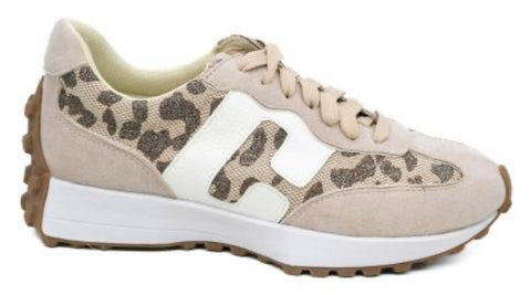 Hey Girl (Corky) Tan Sparkle Leopard No Problem Sneaker