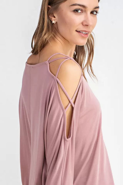 Twisted Mauve Cut-Out Top