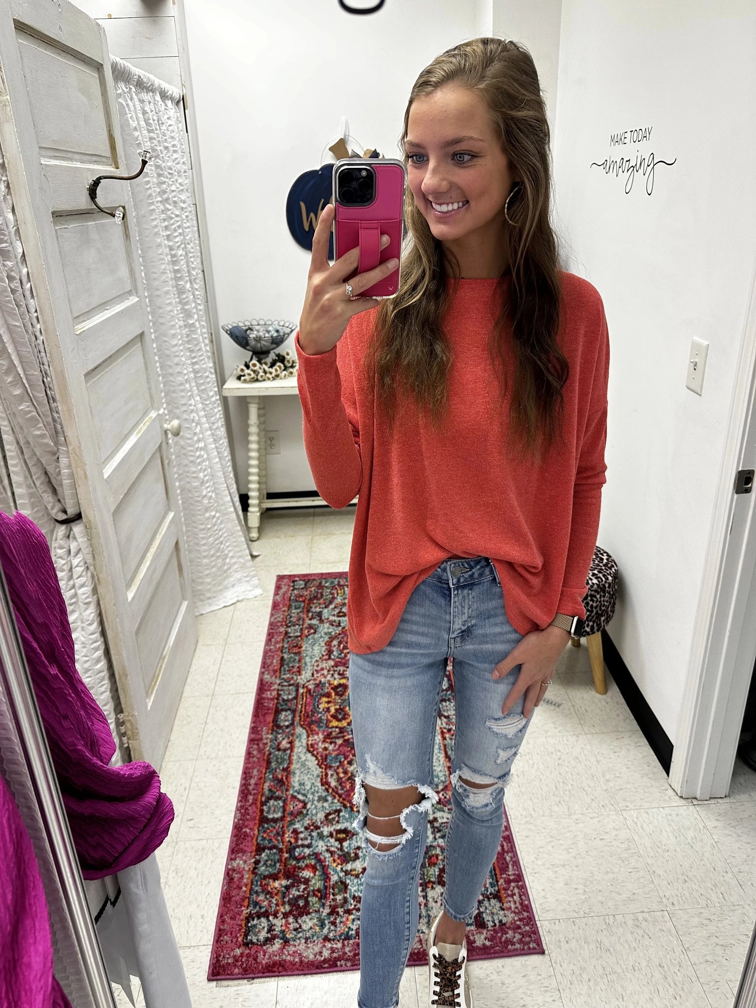 Rushing Red Lightweight Sweater