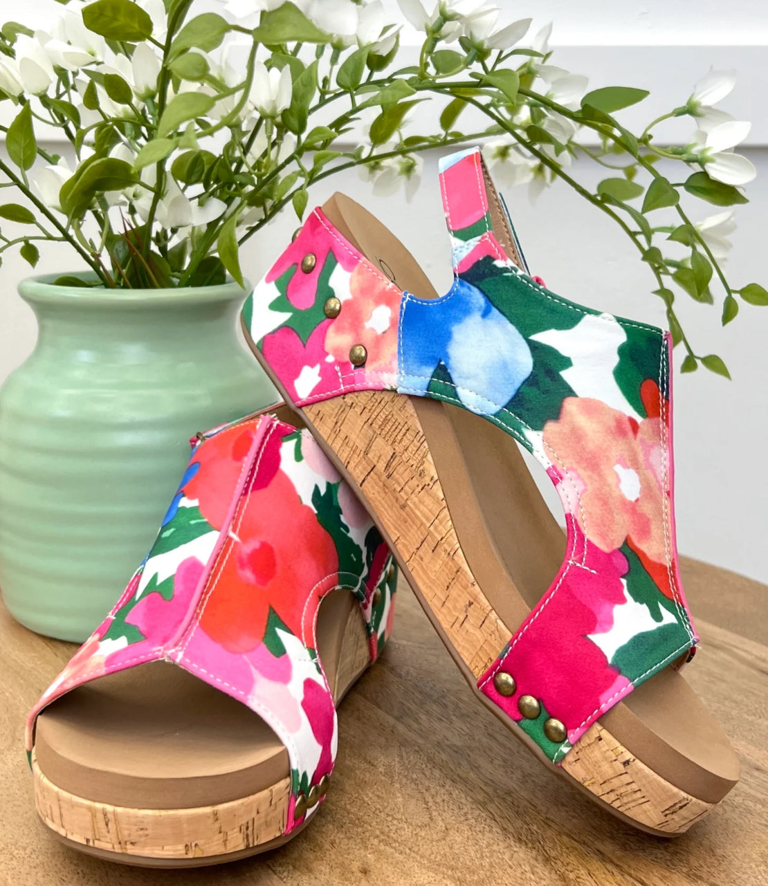 Corky’s Volta II Floral Cork Wedge