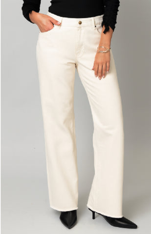 Winter Wide Leg Ivory Jeans