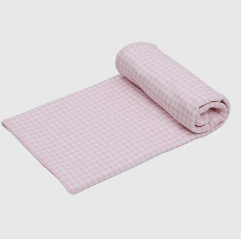 Pink Gingham Receiving Blanket