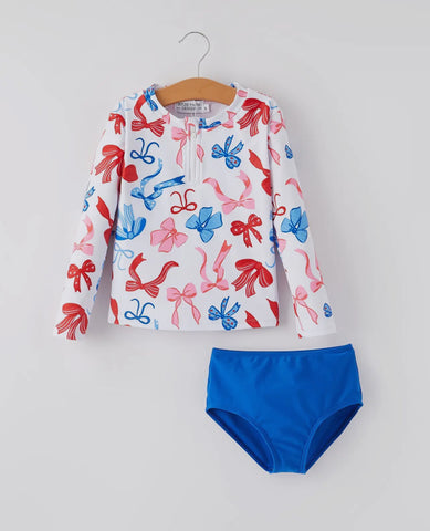 Girl’s Patriotic Bow Swim Suit