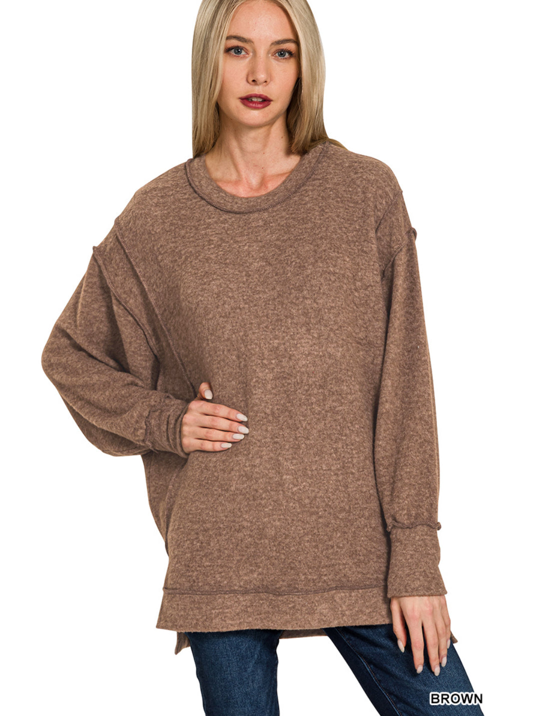 Hacci Brushed Melange Oversized Sweater (3 colors)