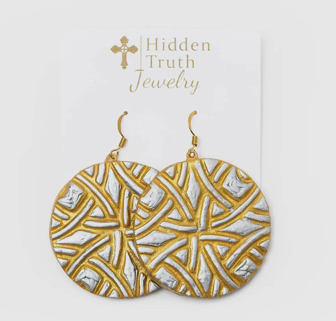 Silver and Gold Hidden Truth Dangle Earrings