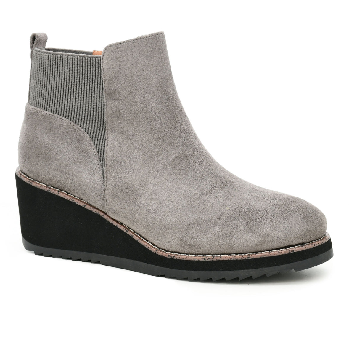 Corky’s Apple Sauced Round Toe Side Zip Wedge Booties