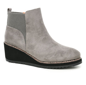Corky’s Apple Sauced Round Toe Side Zip Wedge Booties