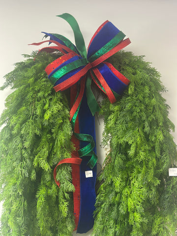 Fresh Cedar Teardrop Wreath