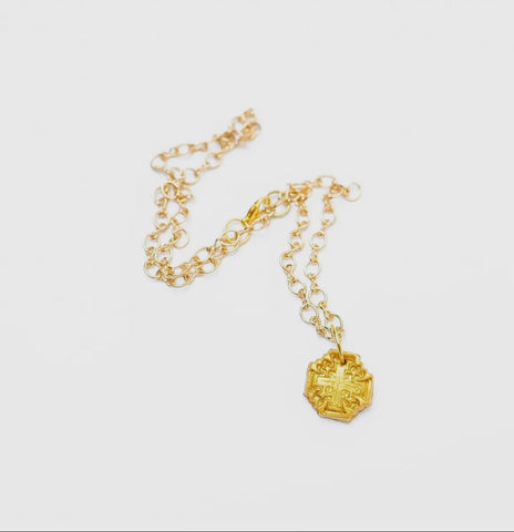 Jerusalem Charm with Gold Plated Necklace