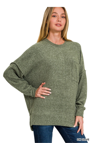 Brushed Melange Oversized Sweater