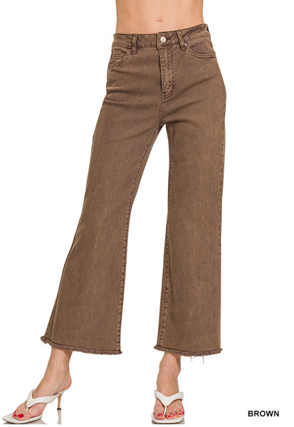 Zenana Acid Washed Freyed Hem