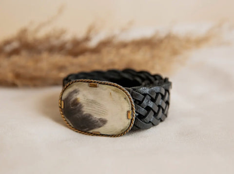 Genuine Black Leather Narrow Eclipse Belt