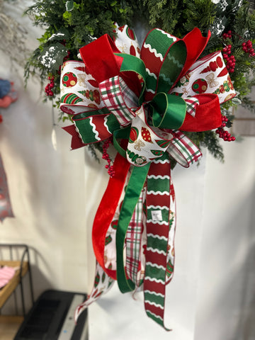 Large Merry Ornaments Bow