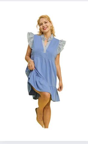 Seabreeze Ruffle Mini Sassy Size Dress (xl-3xl)
