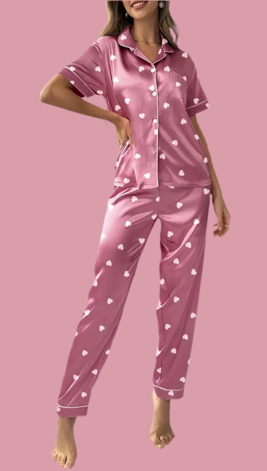 Love is Pink Short Sleeve Pajamas