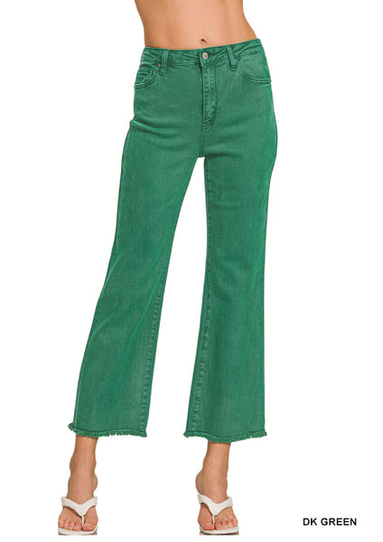 Zenana Acid Washed Freyed Hem