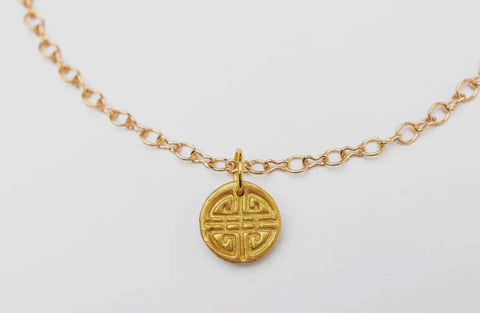 Gold Deborah Charm with Figure 8 Chain