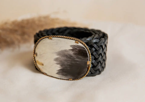 Genuine Black Leather WIDE Eclipse Belt