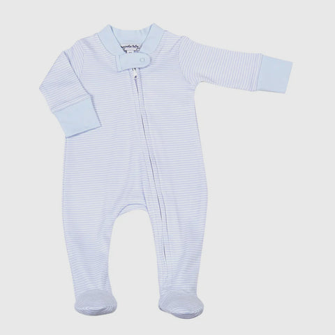 Mini Stripes Blue Footie