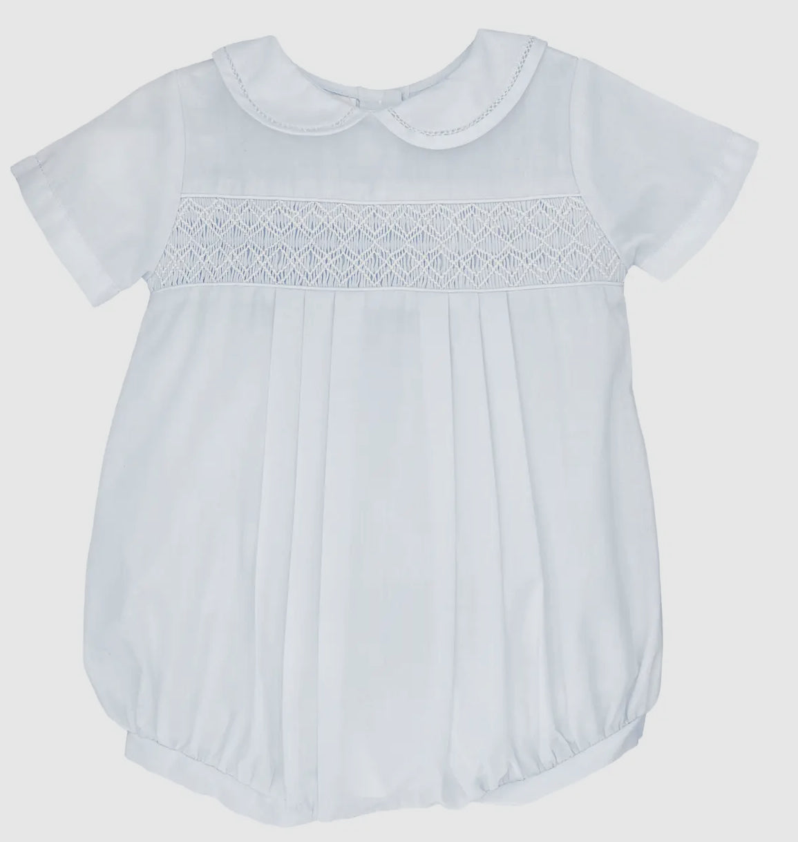 Blue Smocked Newborn Bubble