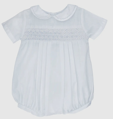 Blue Smocked Newborn Bubble