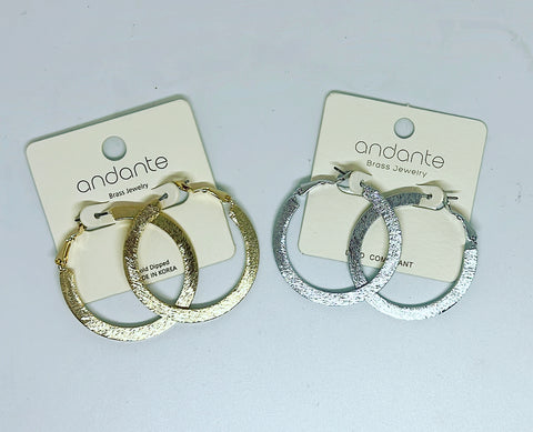 Hammered Shimmer Hoop- 2 Colors
