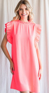 Laken Ruffle Sleeve Dress- 3 colors