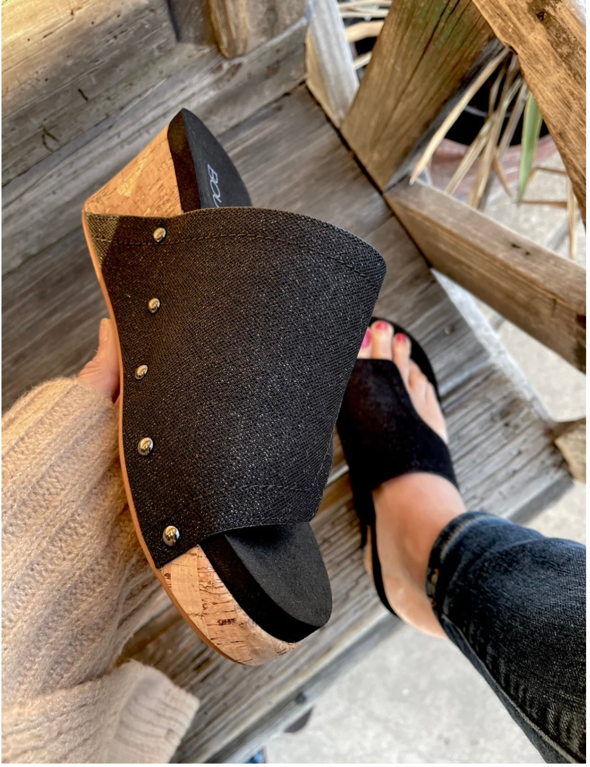 Boutique by Corkys Flirty Wedge Black Shimmer