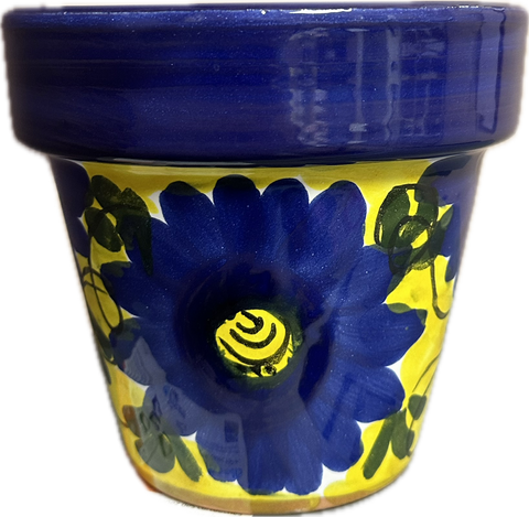 Floral Glossy Painted Terracotta Flower Pots (2 Styles)