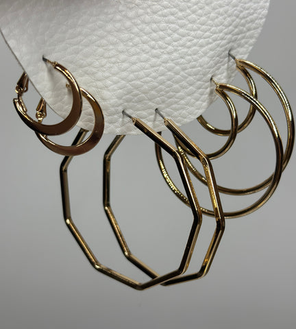 Gold Metal Hoop Set