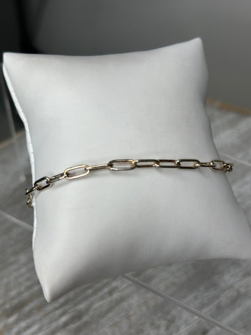 Antiqued Two Tone Paperclip Anklet