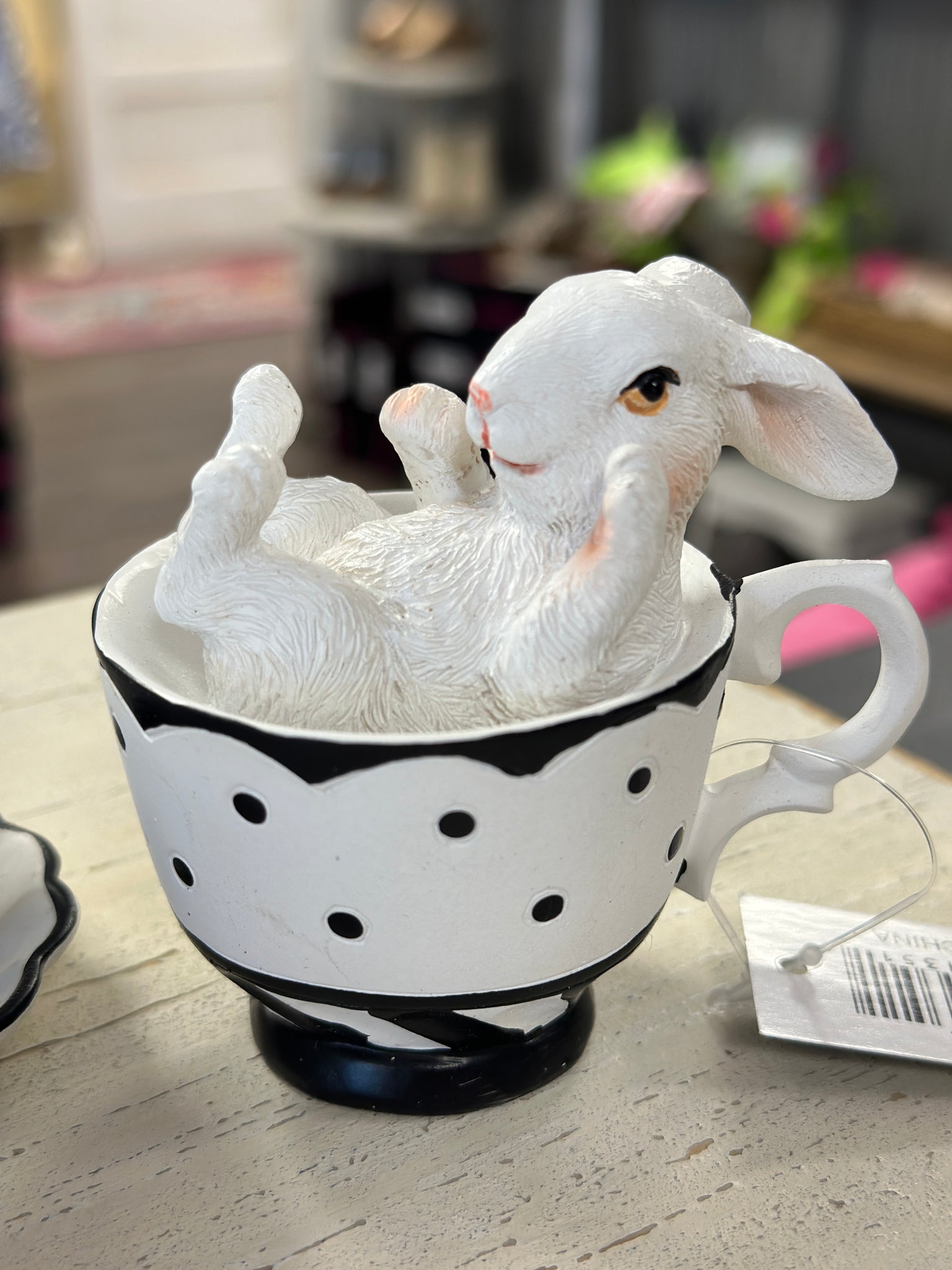 3" Black and White Teacup Bunny Rabbits (4 styles)