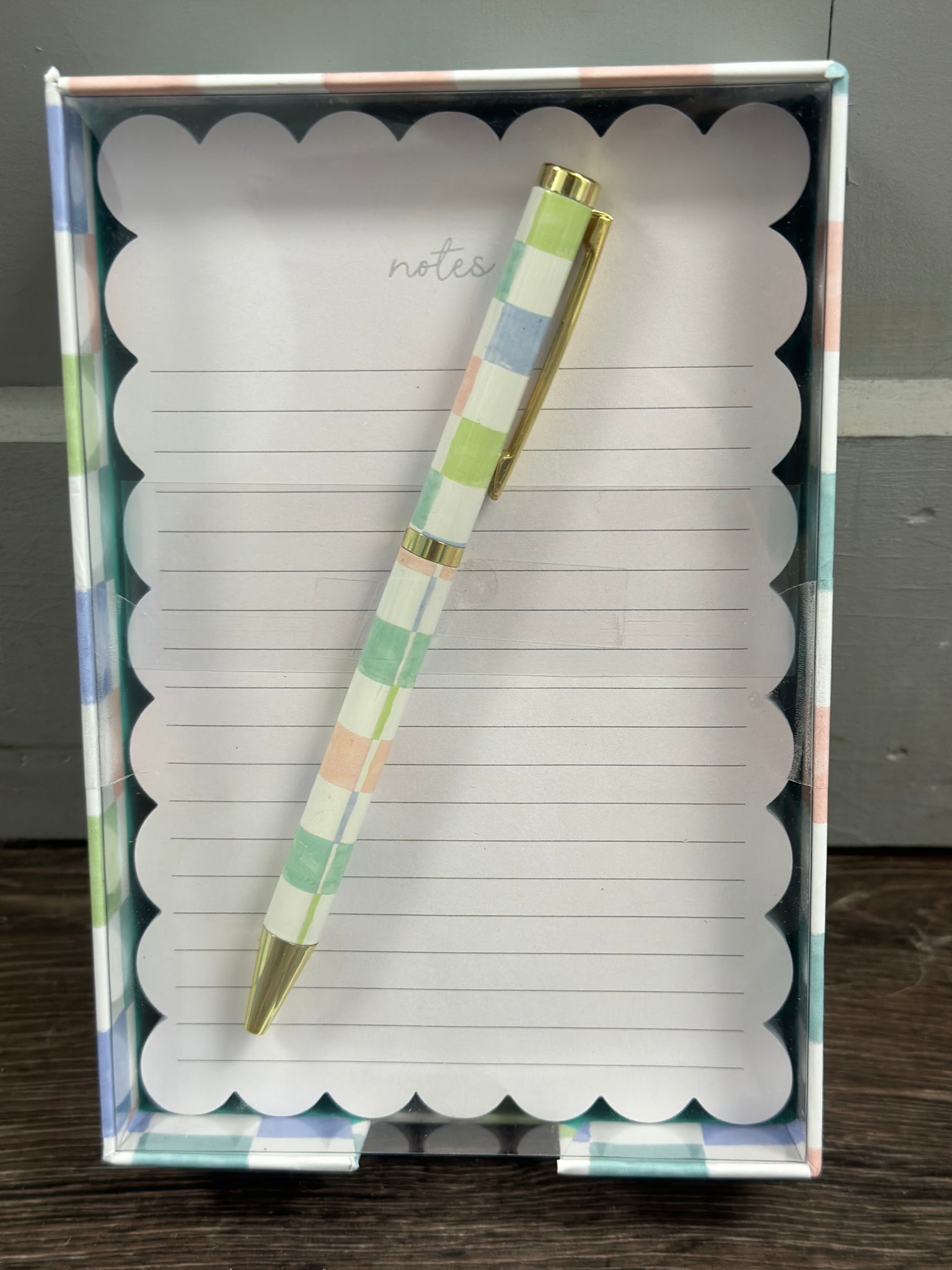 Desktop Note Caddy with Matching Pen Gift Set