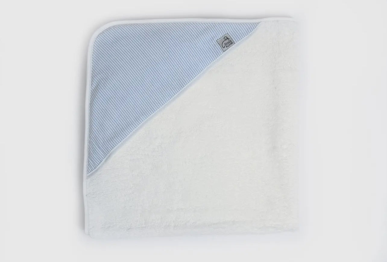 Boy Blue Seersucker Hooded Towel