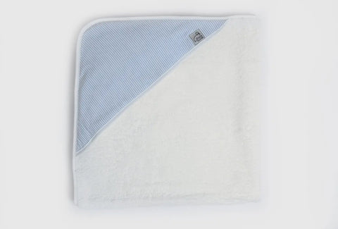 Boy Blue Seersucker Hooded Towel