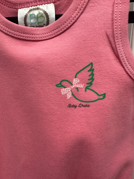 Wild Drake Girl's Pink Duck Romper