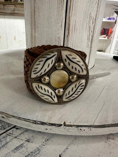 Brown Leather Designer Belt Empire